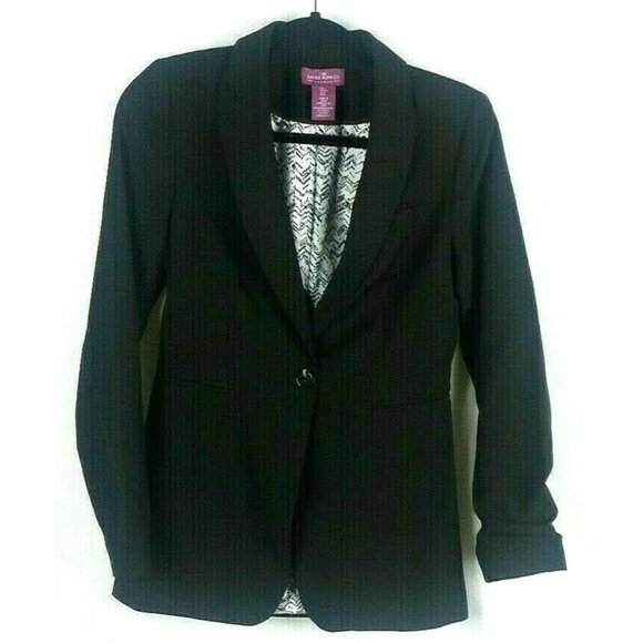 Savile Row London Black Blazer Womens Size Small Soft Polyester Jacket - Picture 9 of 9